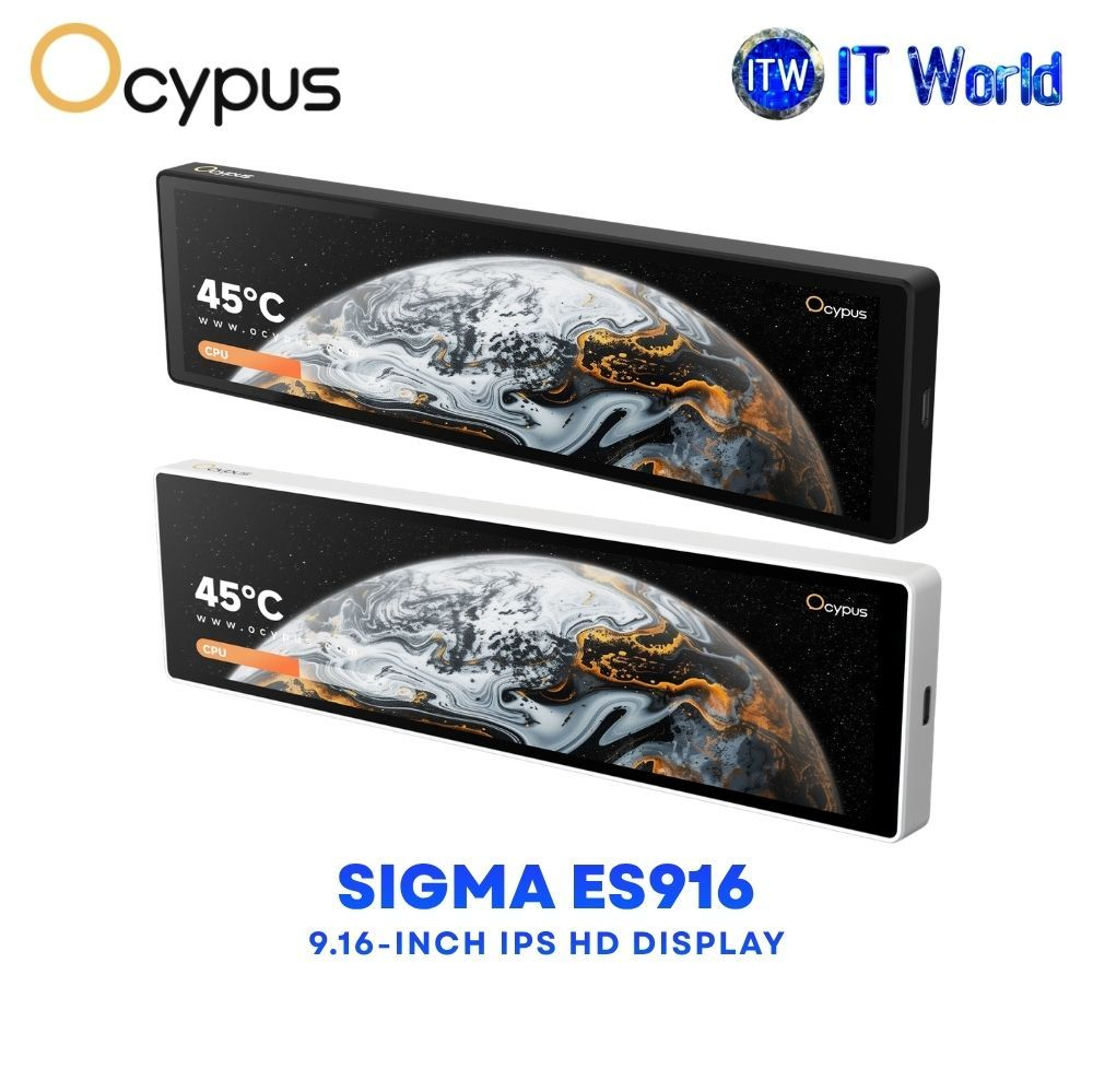 Ocypus Sigma ES916 9.16-inch 1920x462 Resolution 60Hz Refresh Rate IPS Display - Black | White itw