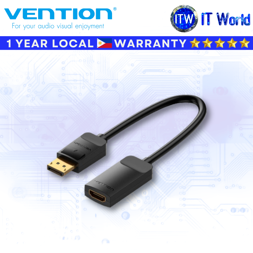 Vention DP to HDMI 4K 60Hz Converter 0.15M Black | itw