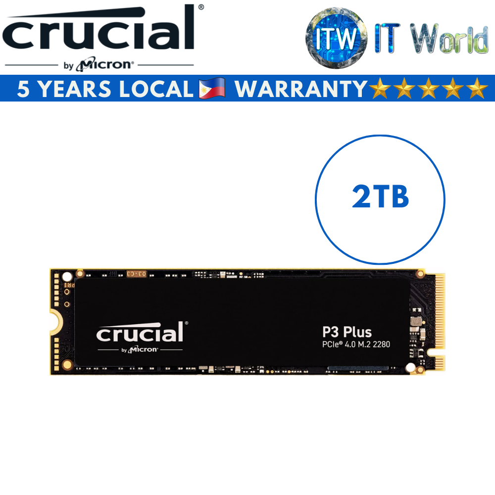 Crucial P3 Plus PCIe M.2 2280 NVMe Internal SSD (2TB)