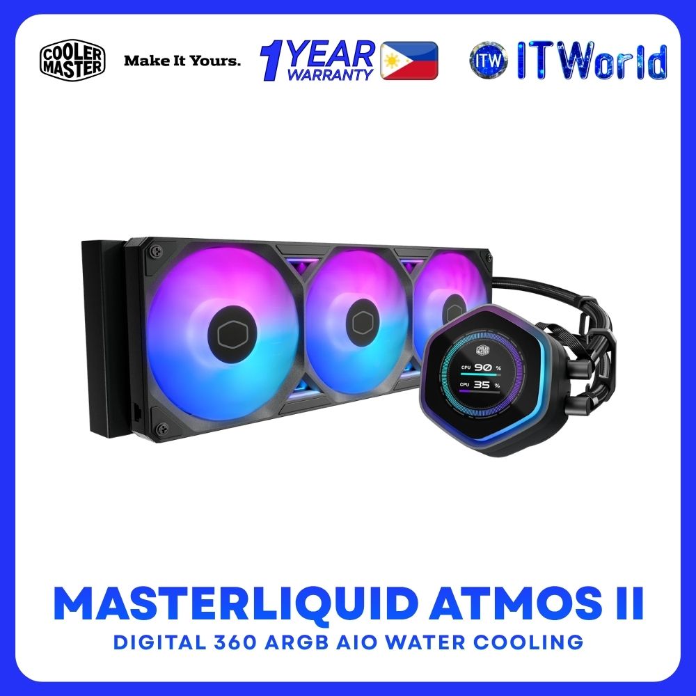 Cooler Master MasterLiquid Atmos II LCD 360 Liquid CPU Cooler LCD ARGB Black itw
