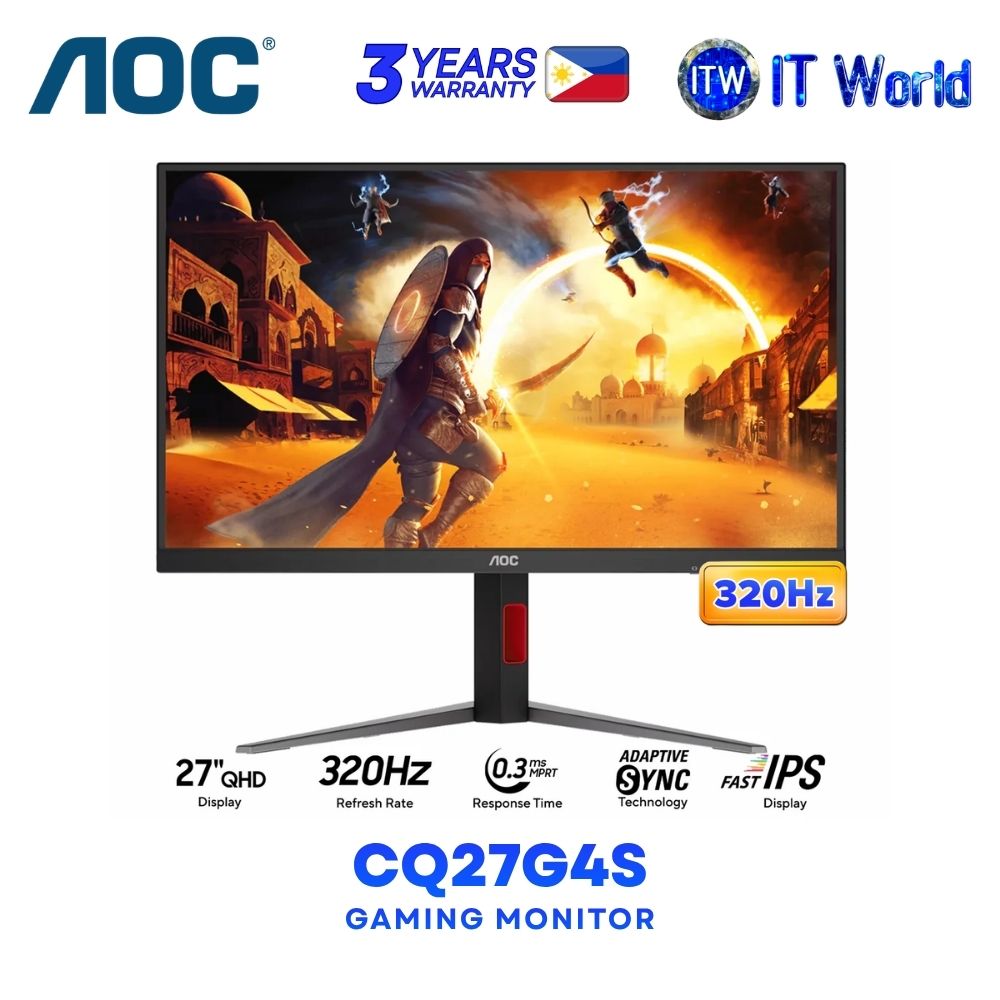 AOC CQ27G4S - 27" 2560x1440 QHD / 320Hz / Fast IPS / 1ms GTG, 0.3ms MPRT / Gaming Monitor