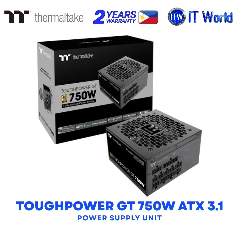 Thermaltake Toughpower GT 750W ATX 3.1 80+ Gold Fully Modular Power Supply Unit PS-TPT-0750FNFAGU-3