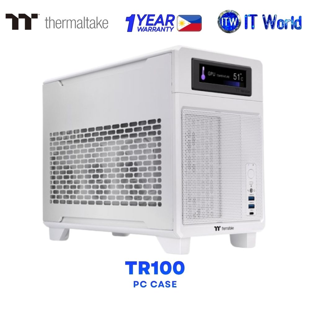 Thermaltake TR100 Mini Tower Compact Dual-Chamber Design Steel Panel PC Case - Snow CA-11A-00S6NN-00