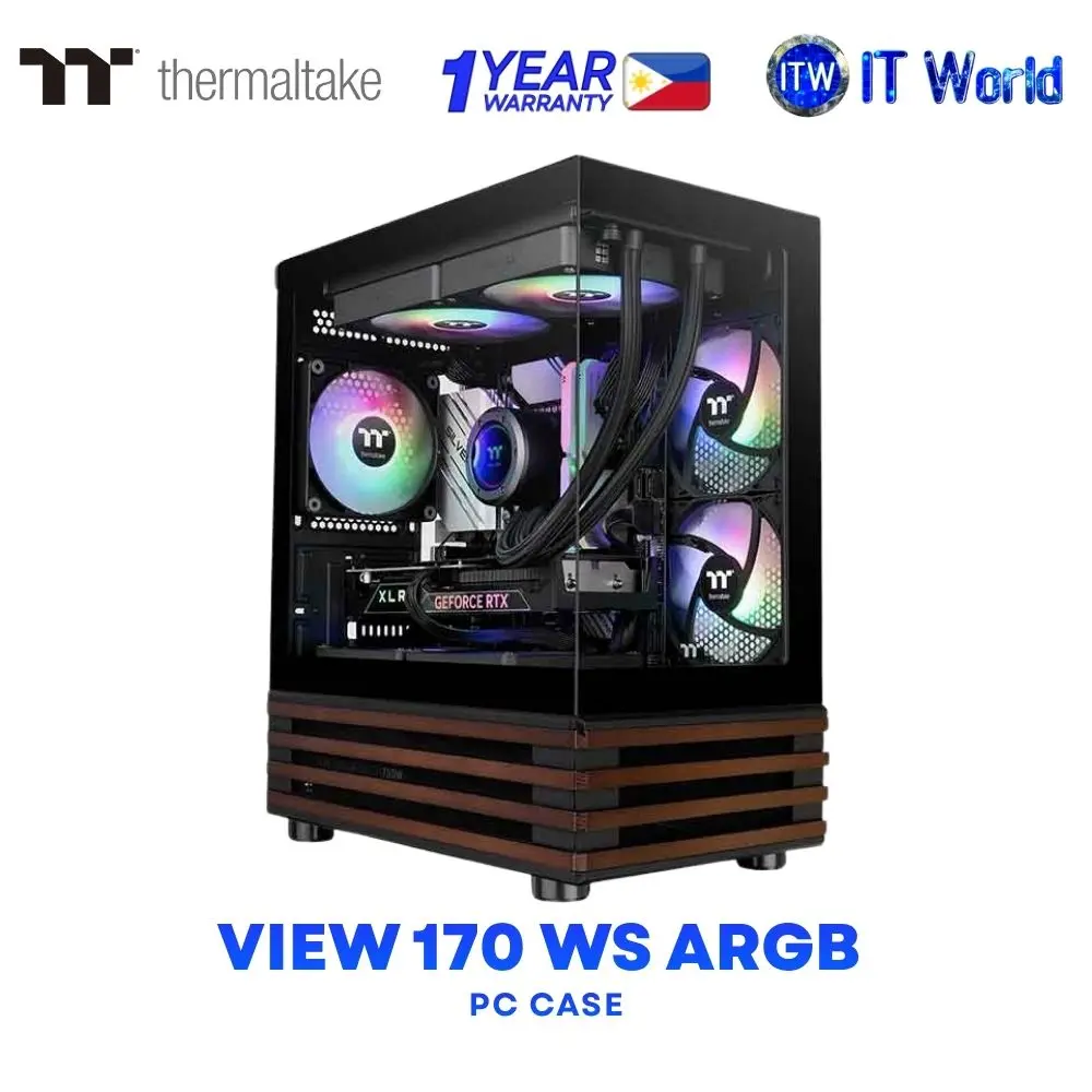 Thermaltake View 170 WS ARGB Micro Chassis Tempered Glass PC Case - Black | Snow