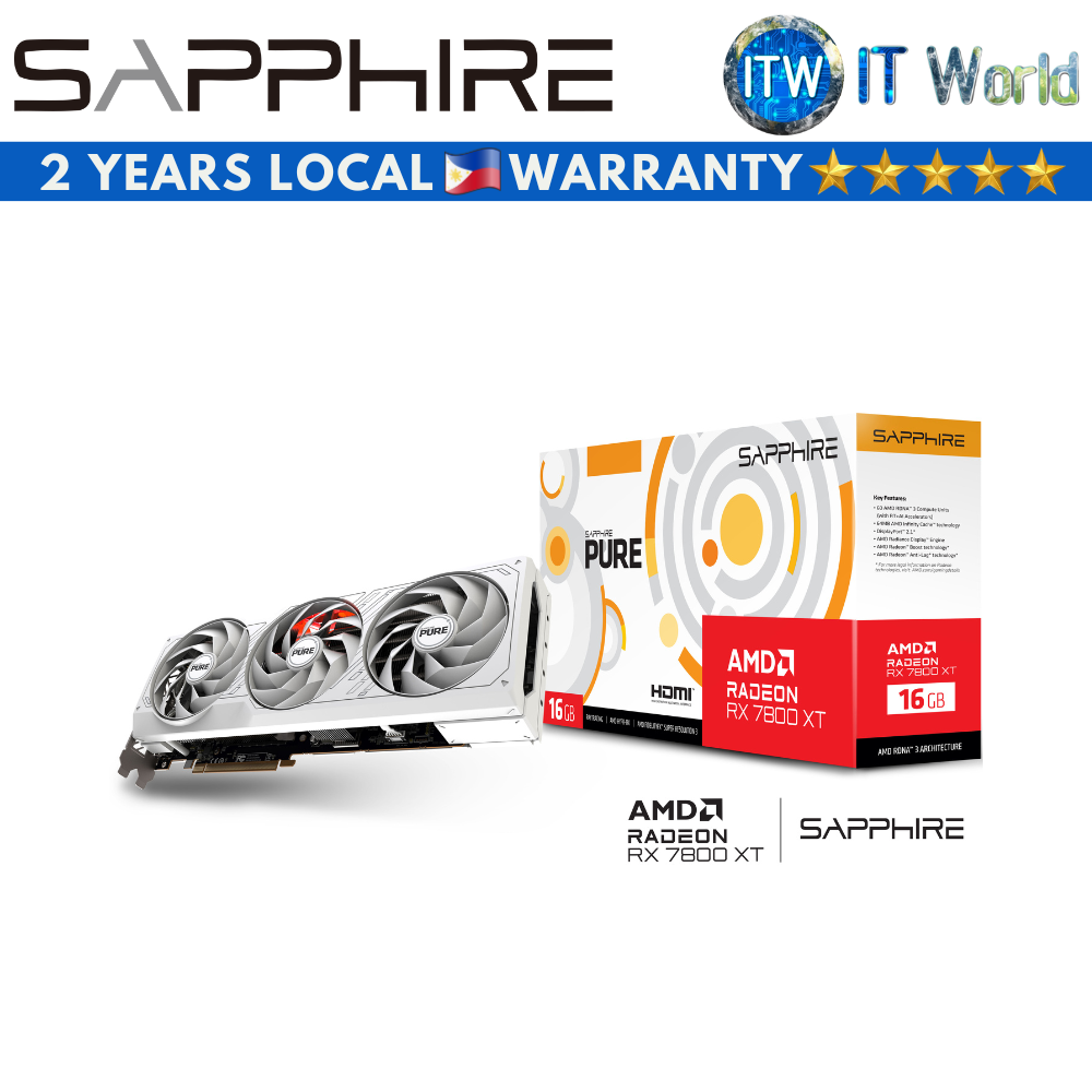 Sapphire Pure AMD Radeon RX 7800 XT Gaming OC 16GB GDDR6 Graphic Card (SPR-11330-03-20G)