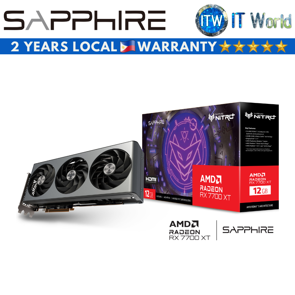 Sapphire Nitro+ AMD Radeon RX 7700 XT Gaming OC 12GB GDDR6 Graphic Card (SPR-11335-02-20G)