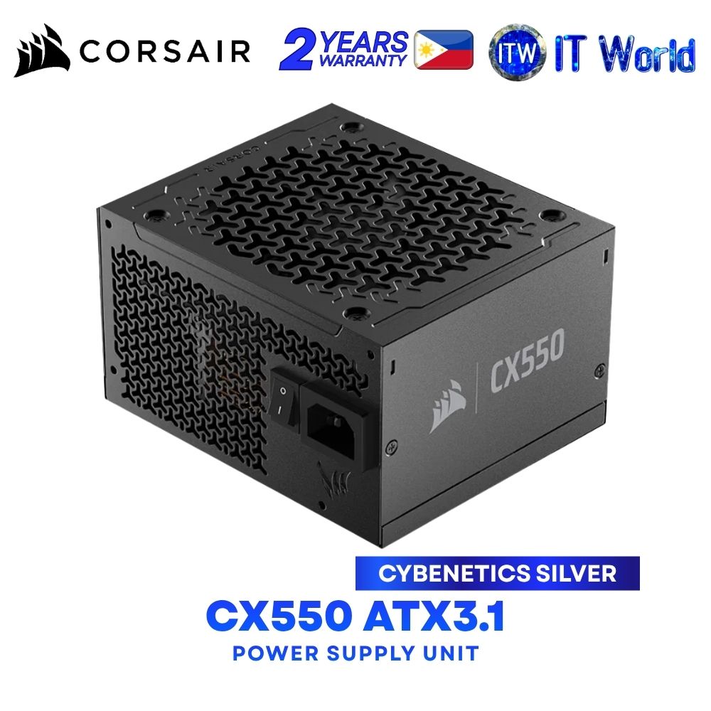 Corsair CX550 550W ATX3.1 Cybenetics Silver Non-Modular Power Supply Unit CP-9020324-NA
