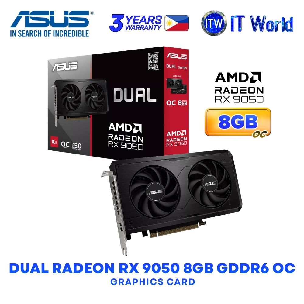 ASUS Dual Radeon RX 9050 8GB GDDR6 OC Edition Dual Fans Graphics Card DUAL-RX9050-O8G