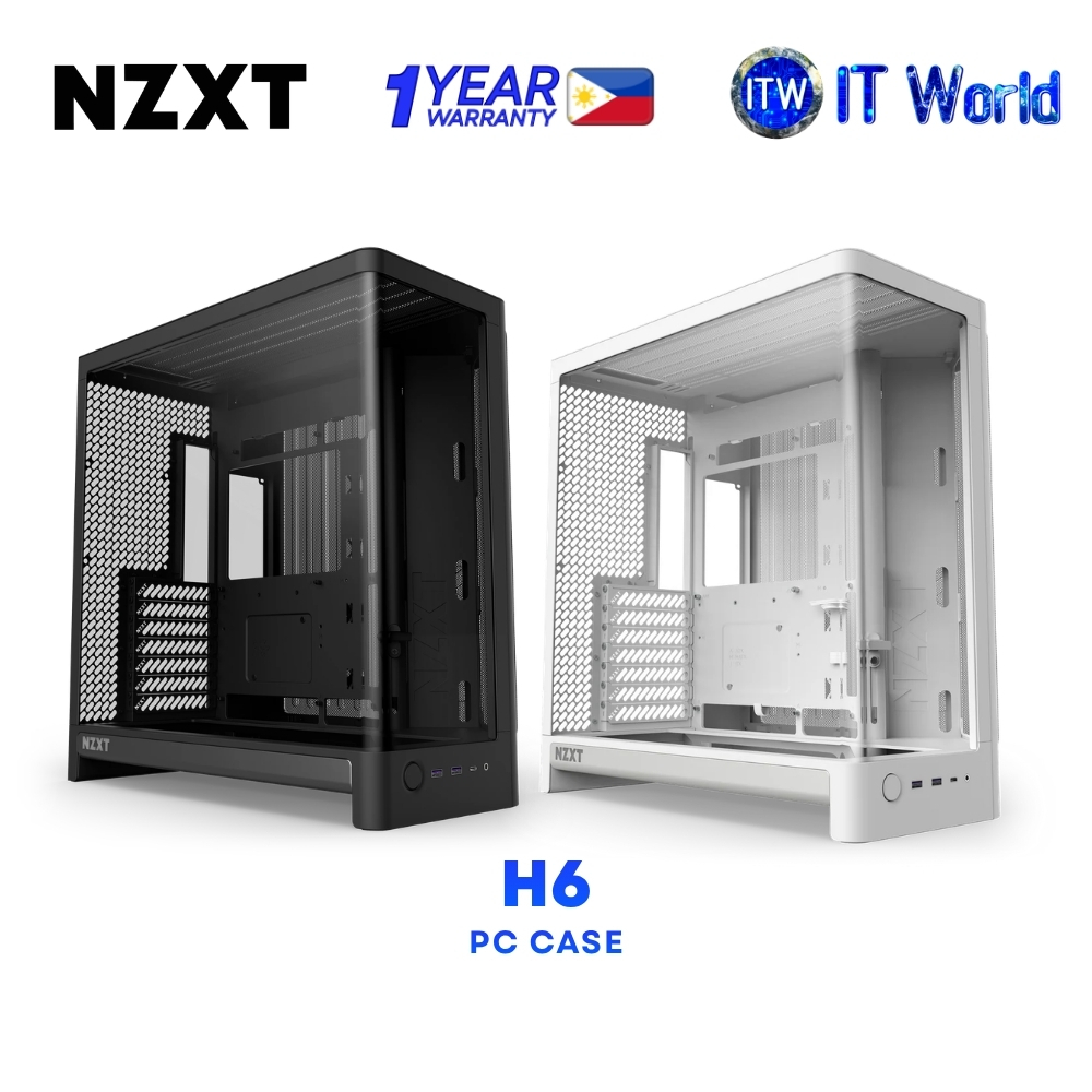 NZXT H6 Compact Dual-Chamber ATX Mid-Tower Airflow Case Black/White itw (White)
