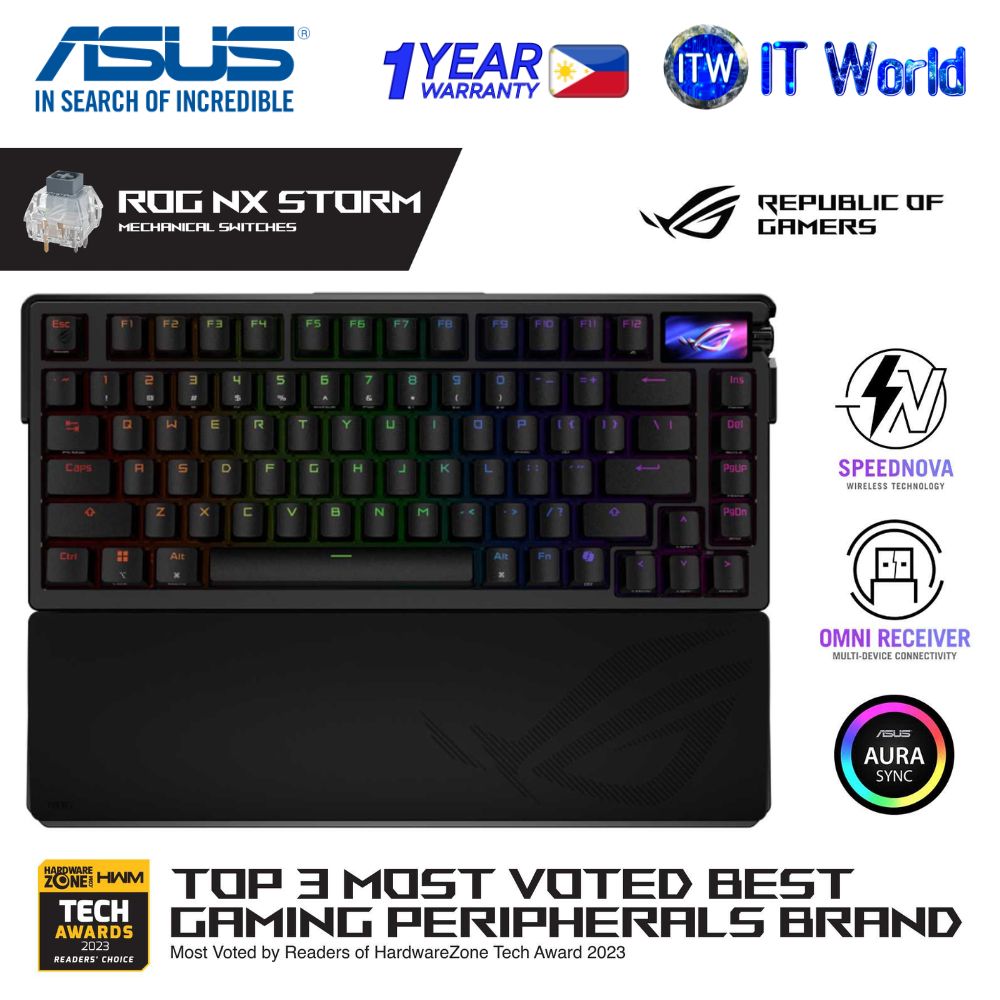 ASUS ROG Azoth Extreme Wireless RGB ROG NX Switches Tri-Mode Mechanical Gaming Keyboard itw