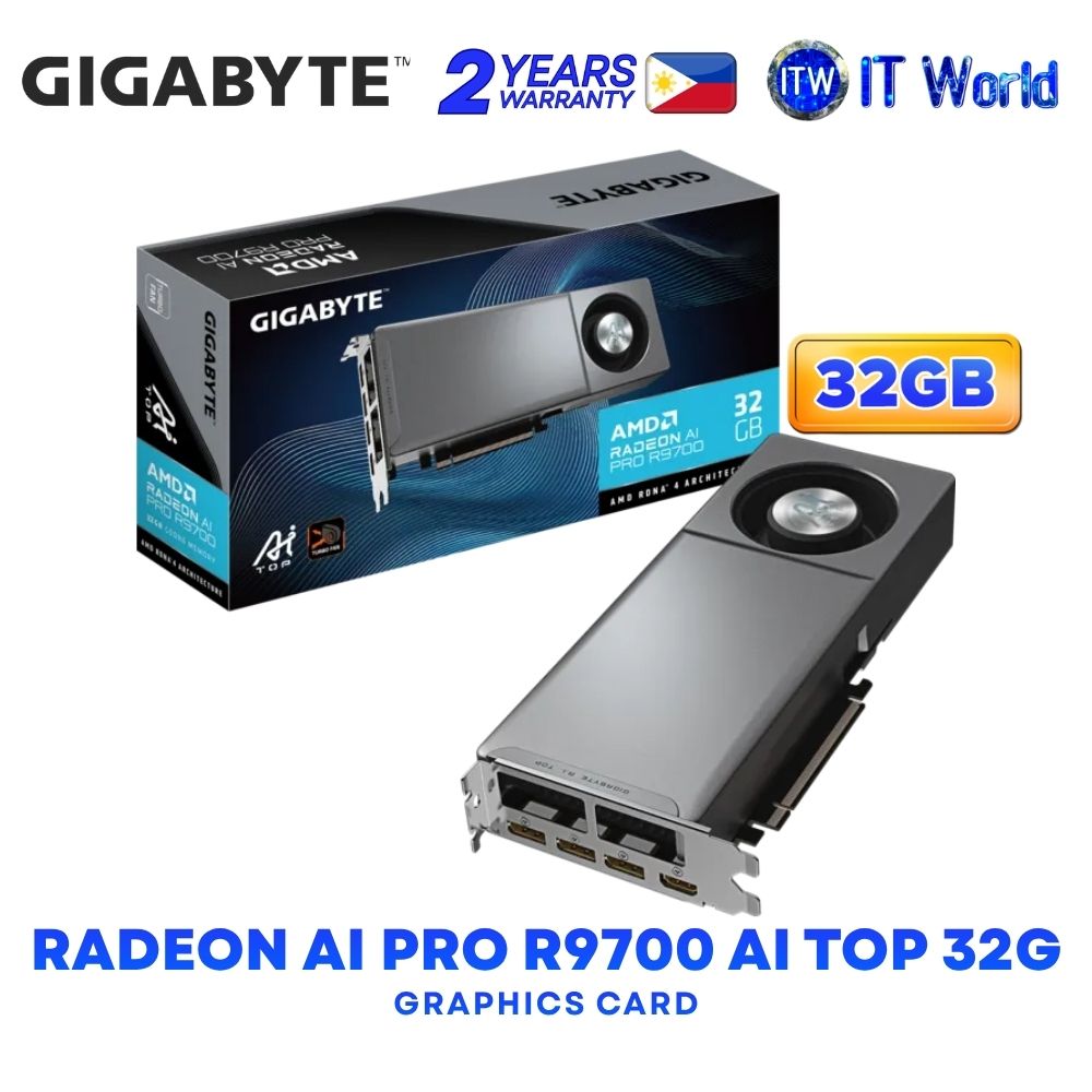 Gigabyte Radeon AI Pro R9700 AI Top 32GB GDDR6 Graphics Card GV-R9700AI-TOP-32GD