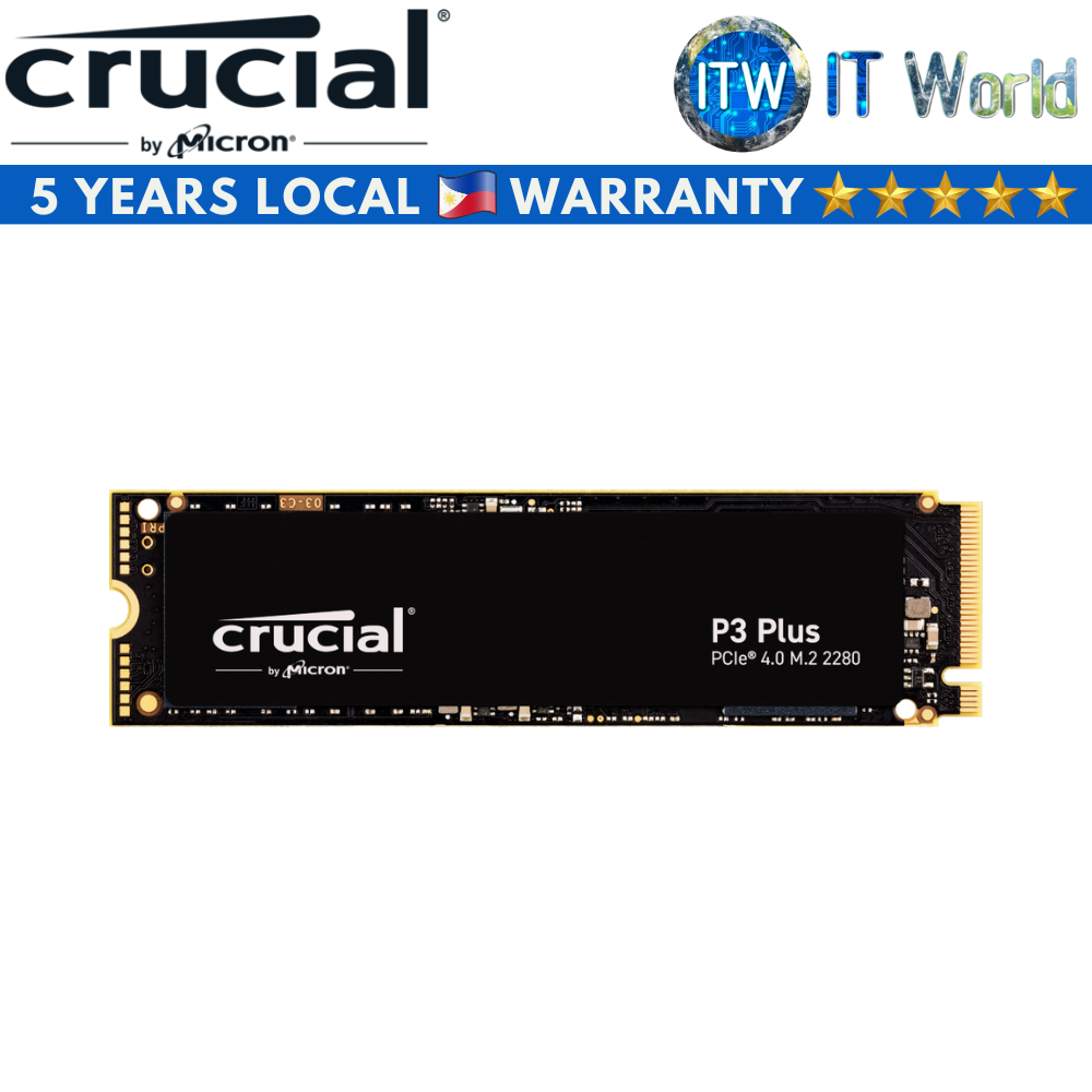 Crucial P3 Plus 500GB NVMe PCIe M.2 2280 Internal SSD (CT500P3PSSD8)