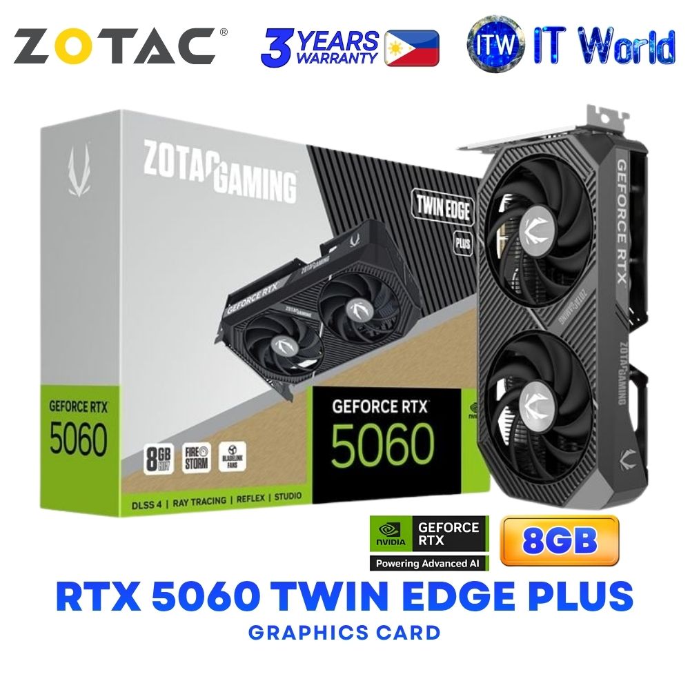Zotac Gaming Geforce RTX 5060 Twin Edge Plus 8GB GDDR7 Dual Fans Graphics Card ZT-B50600E2-10M itw