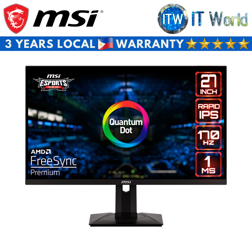 MSI G274QPF-QD / 27&quot; (2560 x 1440 WQHD) / 170Hz / Rapid IPS / 1ms (GTG) Gaming Monitor