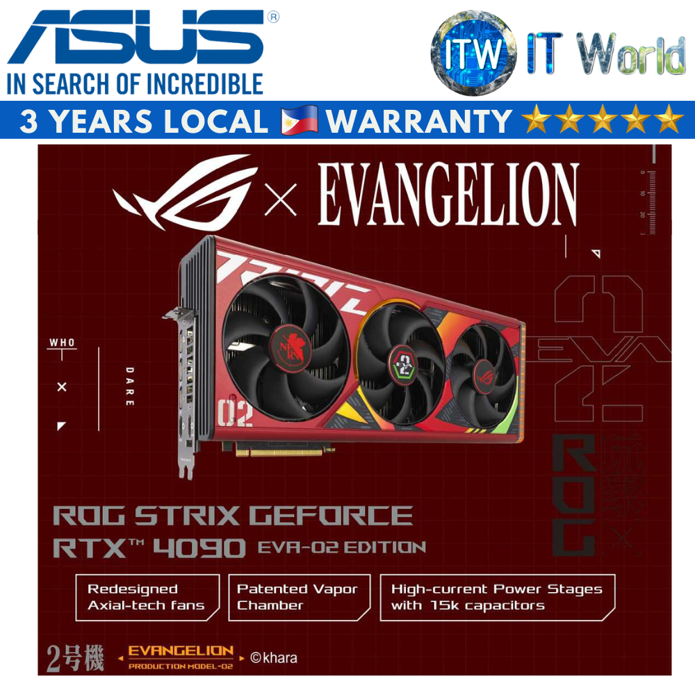 ASUS ROG Geforce RTX 4090 24GB GDDR6X OC EVA-02 Edition Graphic Card (ROG-STRIX-RTX4090-O24G-EVA-02)