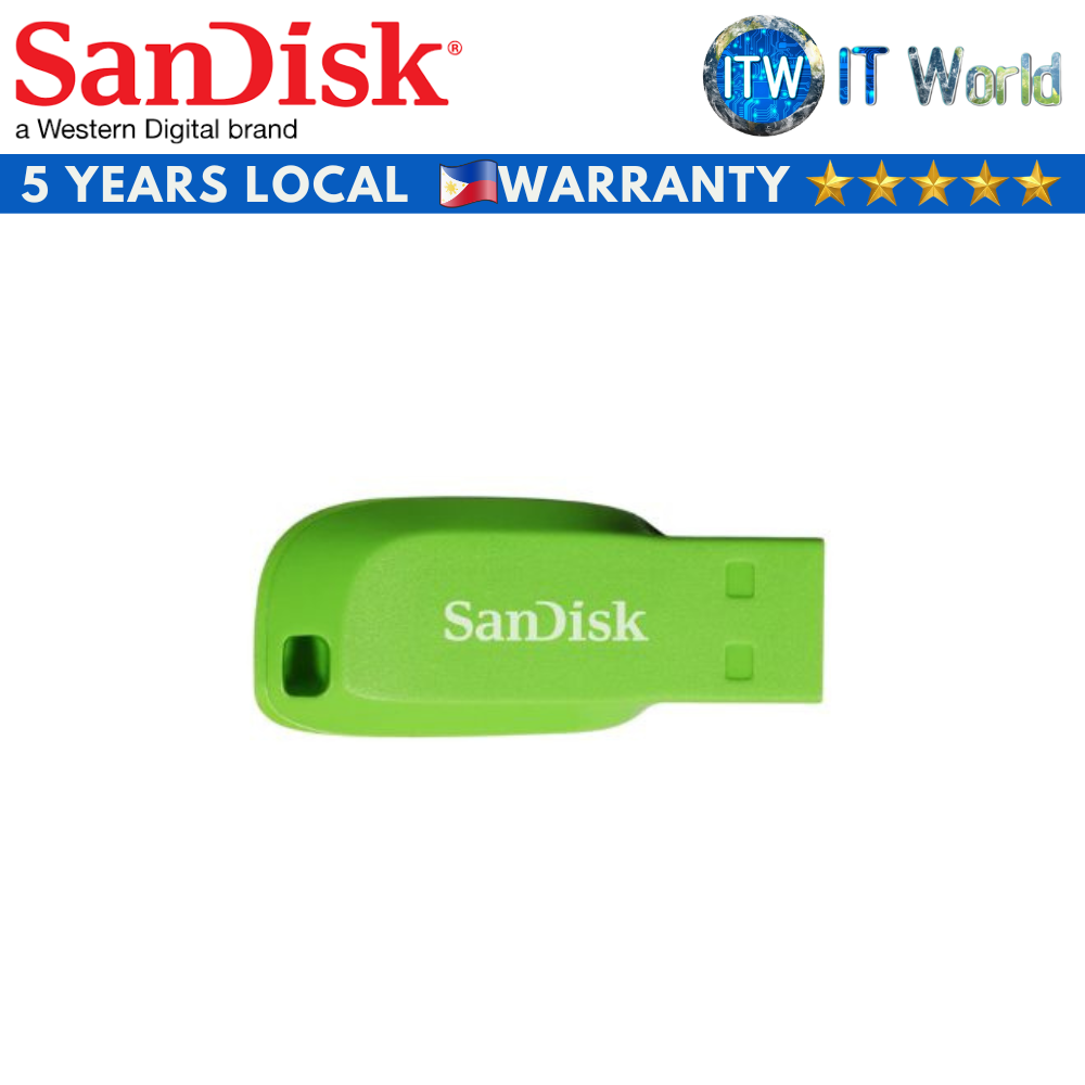 SanDisk 32GB Cruzer Blade USB 2.0 Flash Drive (Black, Blue, Green, Pink) (Green)