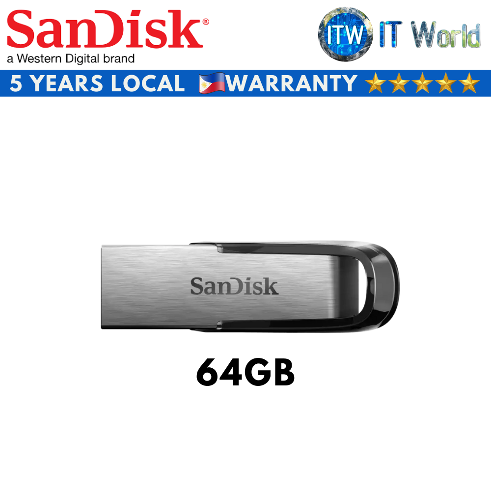 SanDisk Ultra Flair USB 3.0 Flash Drive, Black (16GB | 32GB | 64GB | 128GB) (64GB)