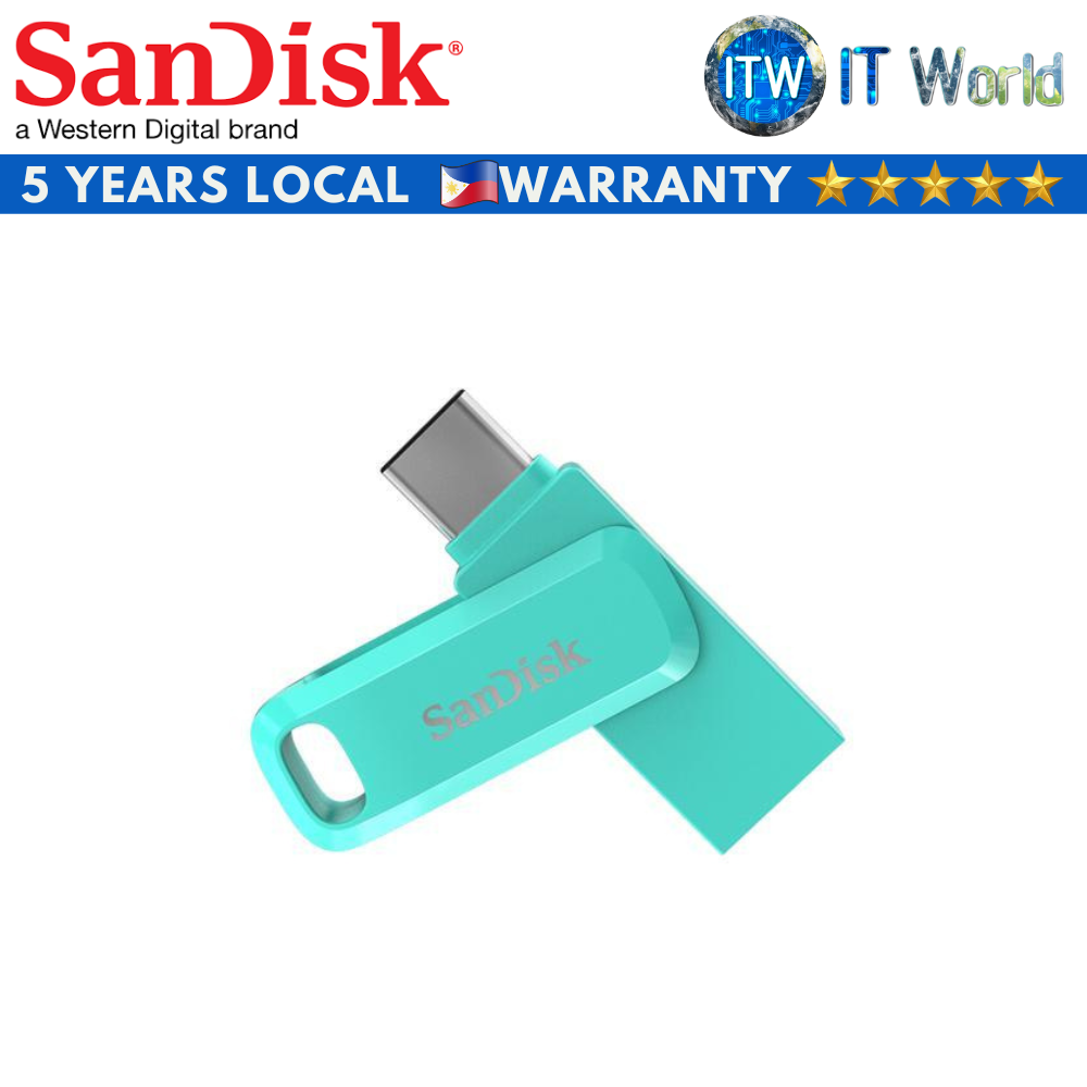 SanDisk 64GB Ultra Dual Drive Go USB Type-C Flash Drive (Black | Peach | Navy Blue | Green) (Green)