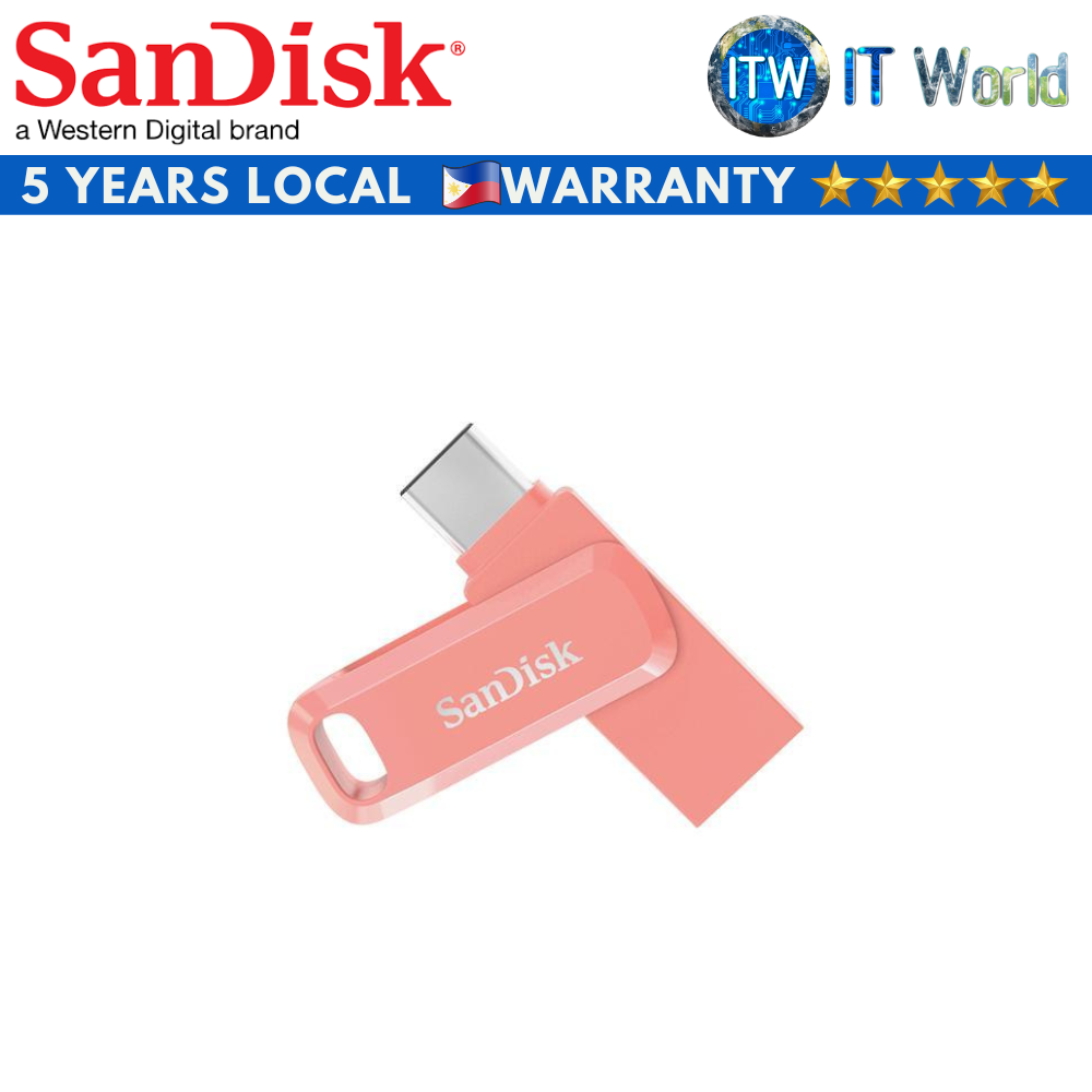 SanDisk 64GB Ultra Dual Drive Go USB Type-C Flash Drive (Black | Peach | Navy Blue | Green) (Peach)