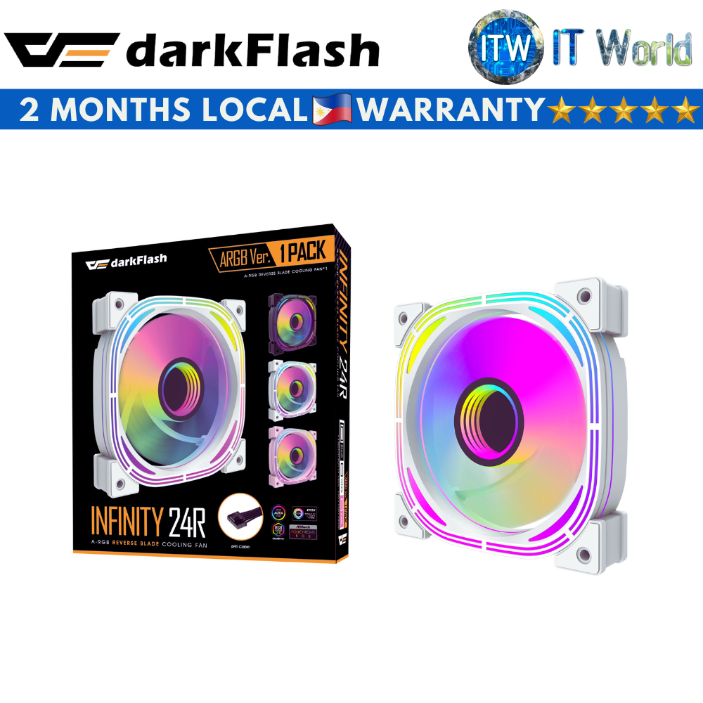 darkFlash Infinity 24R A-RGB Reverse Blade Cooling Single Fan (White)