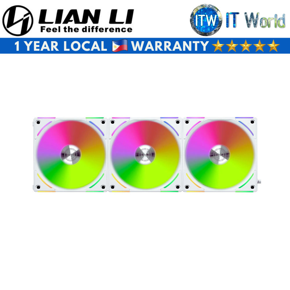 Lian Li Uni Fan AL120 V2 RGB Revolutionized Daisy-Chain Triple Fan Pack (White)
