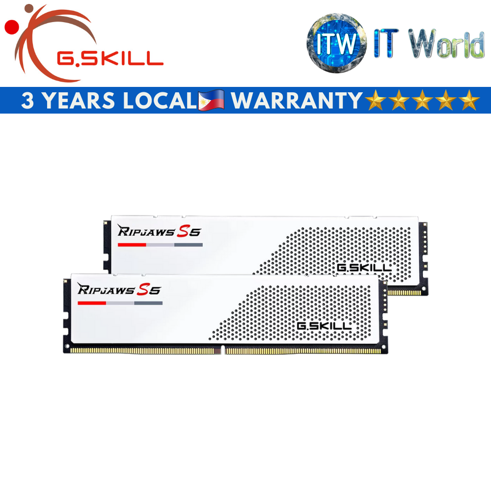 G.Skill Ripjaws S5 32GB (2x16GB) DDR5-6000 CL32 1.35V Desktop Memory (F5-6000J3238F16GX2-RS5W)