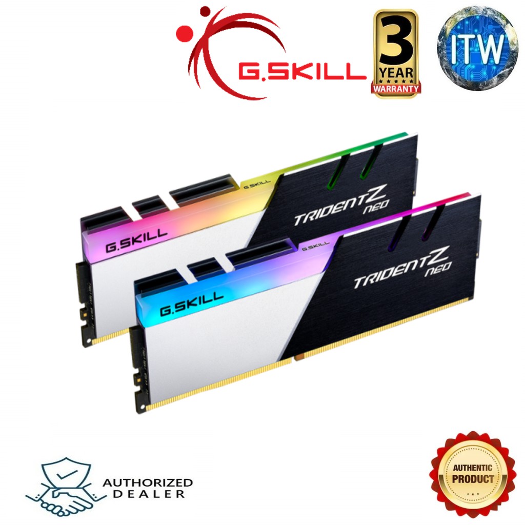 G.SKILL 16GB Trident Z Neo (For AMD Ryzen) Series (2 x 8GB) 288-Pin RGB DDR4 SDRAM DDR4 3200 (F4-3200C16D-16GTZN)