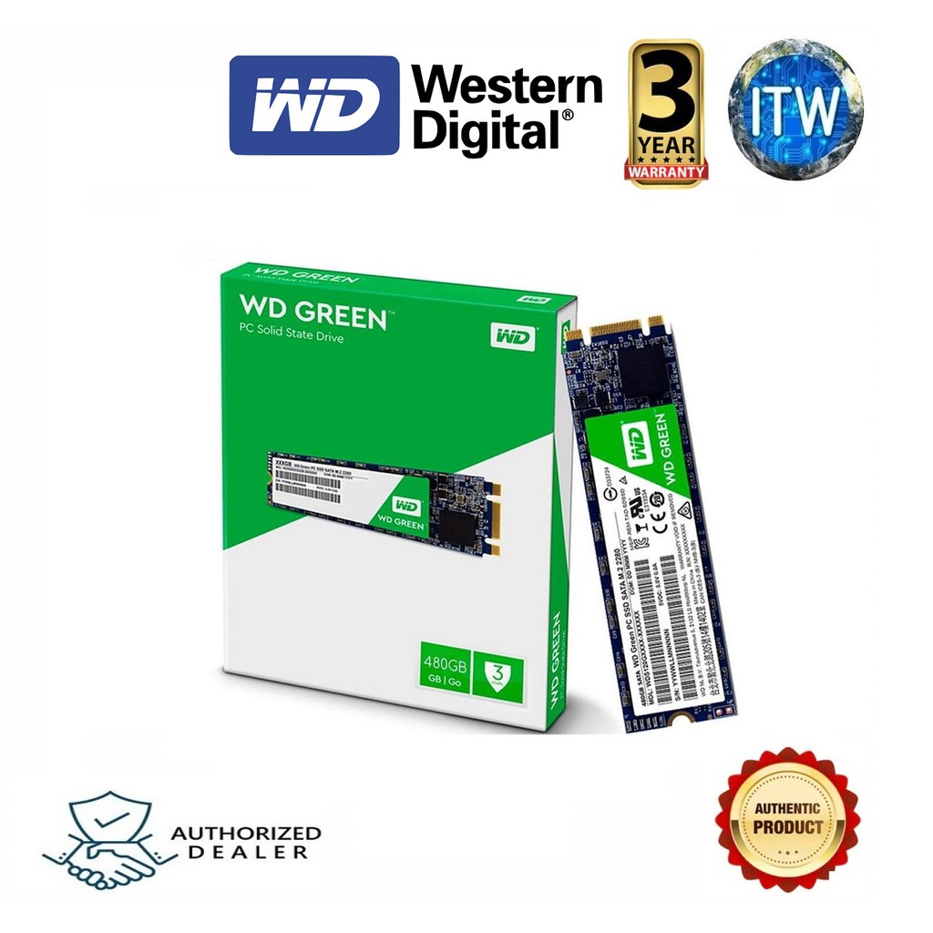 Western Digital WD Green 480GB 3D NAND M.2 SATA 6Gb/s Internal SSD - WDS480G2G0B