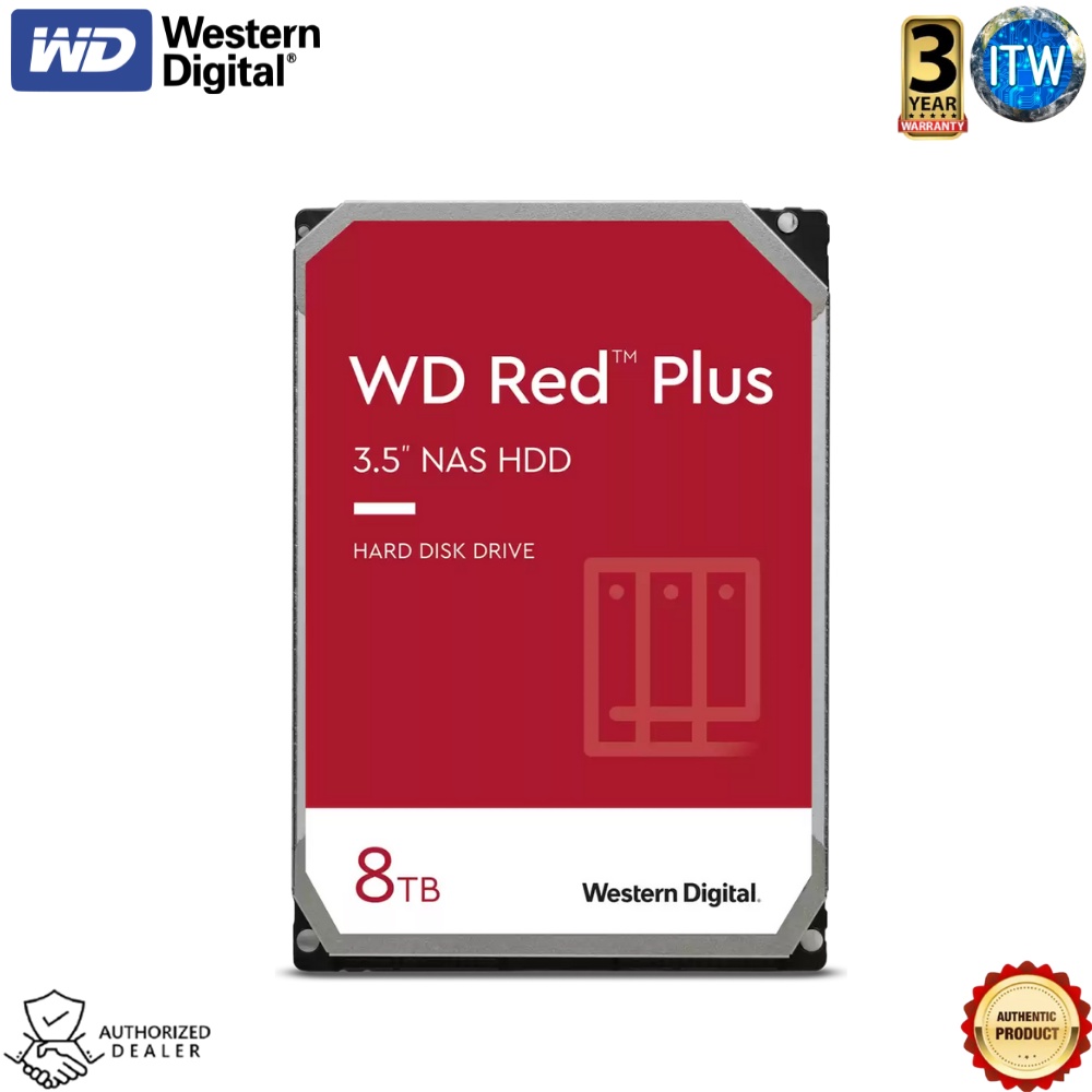Western Digital Red Plus 3.5&quot; 8TB 128MB Cache SATA HDD for NAS - WD80EFZZ