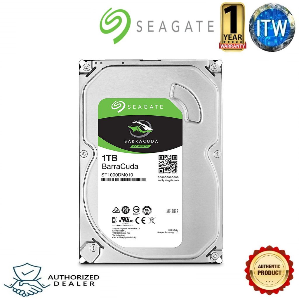 Seagate BarraCuda ST1000DM010 1TB 7200 RPM 64MB Cache SATA 6.0Gb/s 3.5&quot; Internal Hard Drive HDD