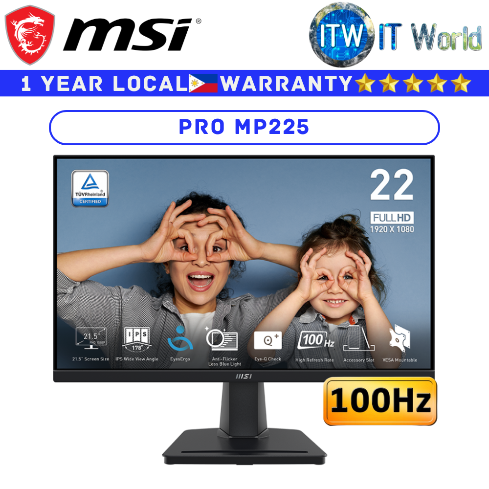 MSI Monitor Pro MP225 22&quot; 1920x1080 FHD / 100Hz / IPS / 1ms MPRT, 4ms GTG