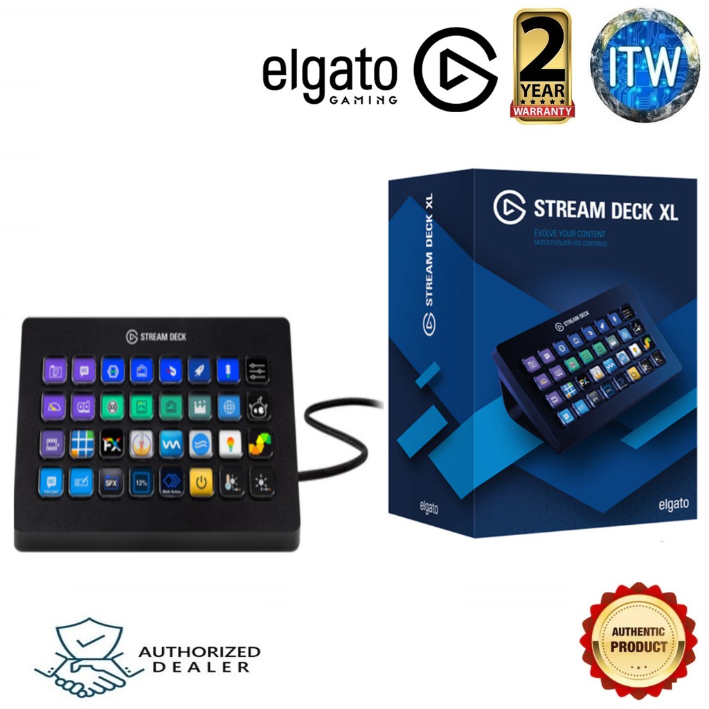 Elgato Stream Deck XL - Advanced Stream Control with 32 customizable LCD keys, for Windows 10 and macOS 10.13 or later