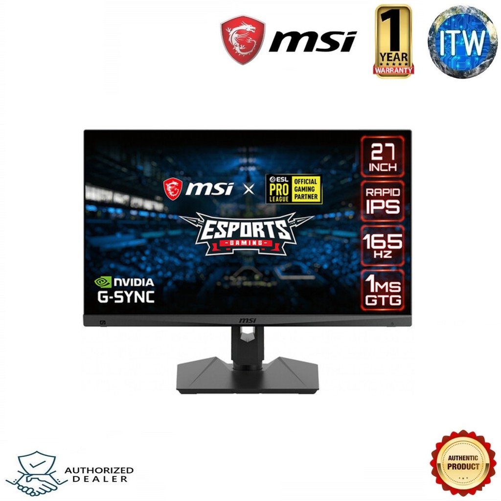 MSI Optix MAG274QRF 27&quot; 165Hz Rapid IPS 165Hz G-sync Compatible Gaming Monitor