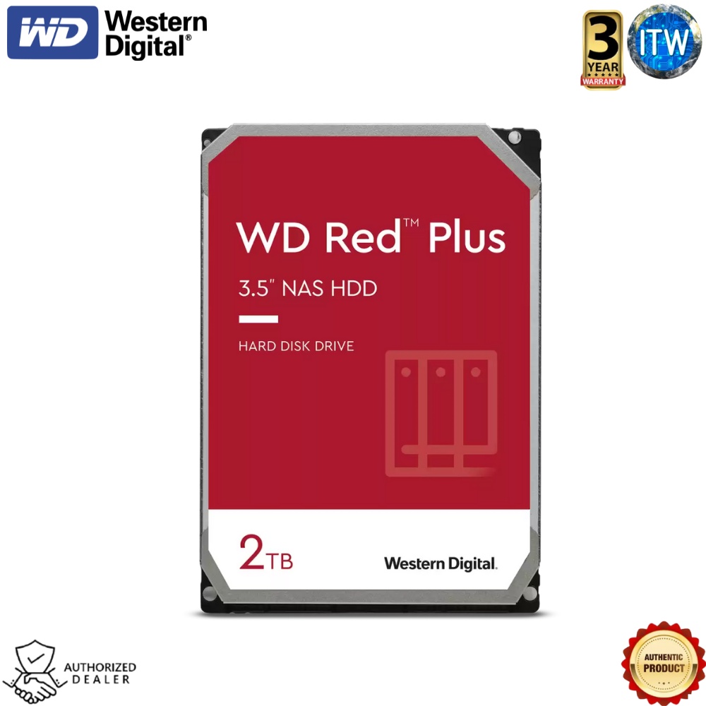 ITW | Western Digital WD Red 2TB Plus NAS 3.5&quot; Internal Hard Drive (WD20EFPX)