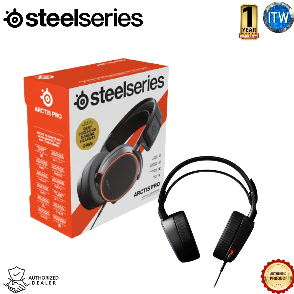 SteelSeries ARCTIS PRO Peerless High Resolution Wired PC Gaming Headset/Headphone (61486)
