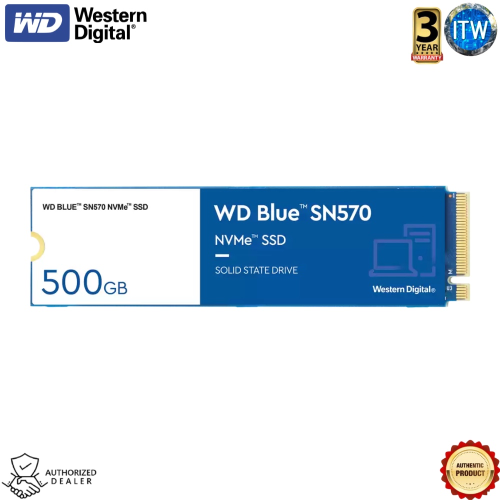 Western Digital Blue SN570 500GB M.2 2280 NVMe Internal SSD (WDS500G3B0C)