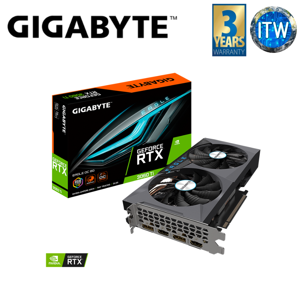 ITW | Gigabyte GeForce RTX 3060 Ti Eagle 8GB GDDR6 2.0 Graphic Card (GV-N306TEAGLE-8GD-2.0)