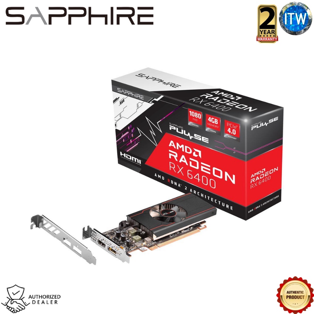 Sapphire Pulse Radeon RX 6400 4GB GDDR6 PCI Express 4.0 Low Profile Graphic Card (SPR-11315-01-20G)