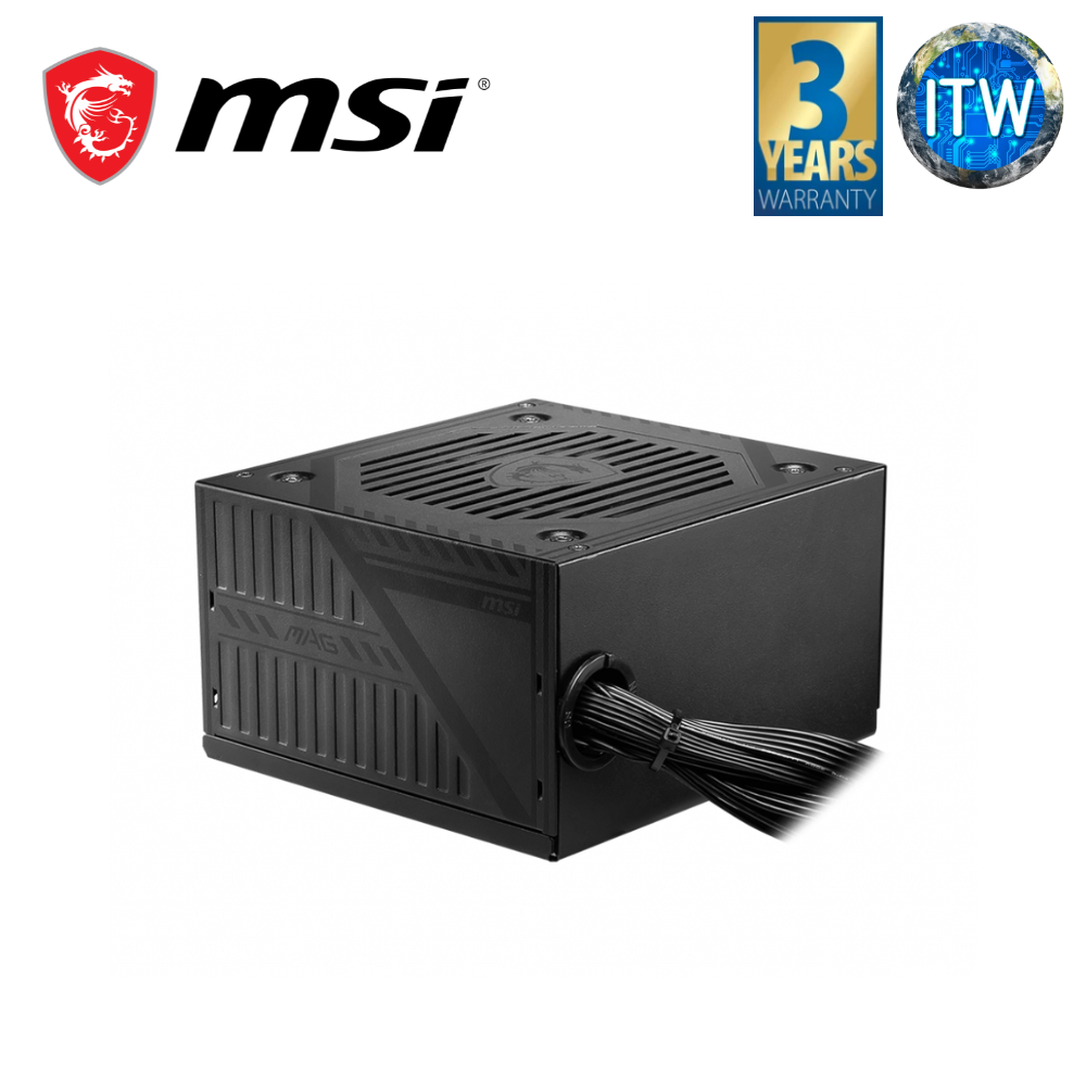 MSI Mag A500DN - 500w, 80 PLUS Standard, Active PFC, ATX Power Supply Unit