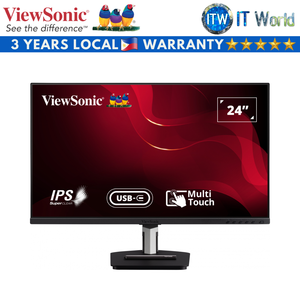 Viewsonic TD2455 24&quot; 1920x1080 (FHD), 60Hz, IPS, 6ms In-cell Touch Monitor w/ USB Type-C Input