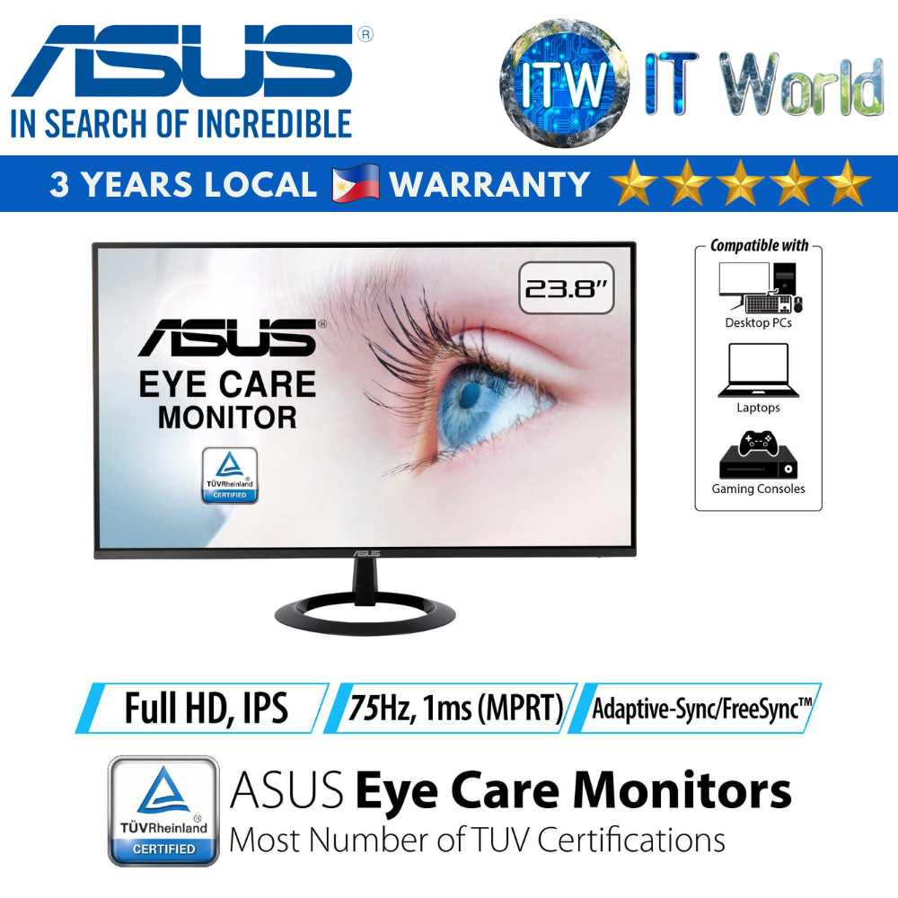 ASUS VZ24EHE - 24&quot; FHD / IPS / 1ms / Non-Glare Flicker-free Monitor (VZ24EHE)