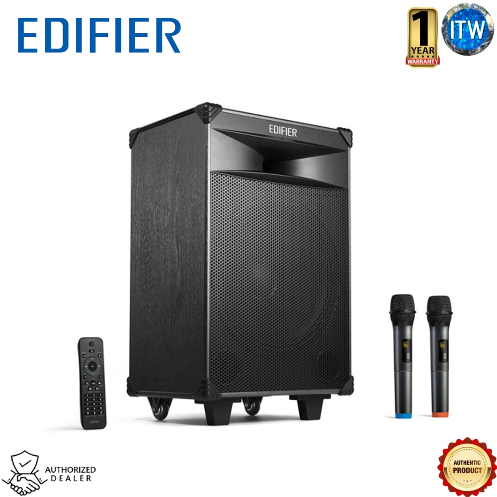 Edifier PW312 - 12&quot; Bluetooth 5.0 Trolley Speaker Guitar Support, AUX, Wireless Mic, SDCard, 9000mAh