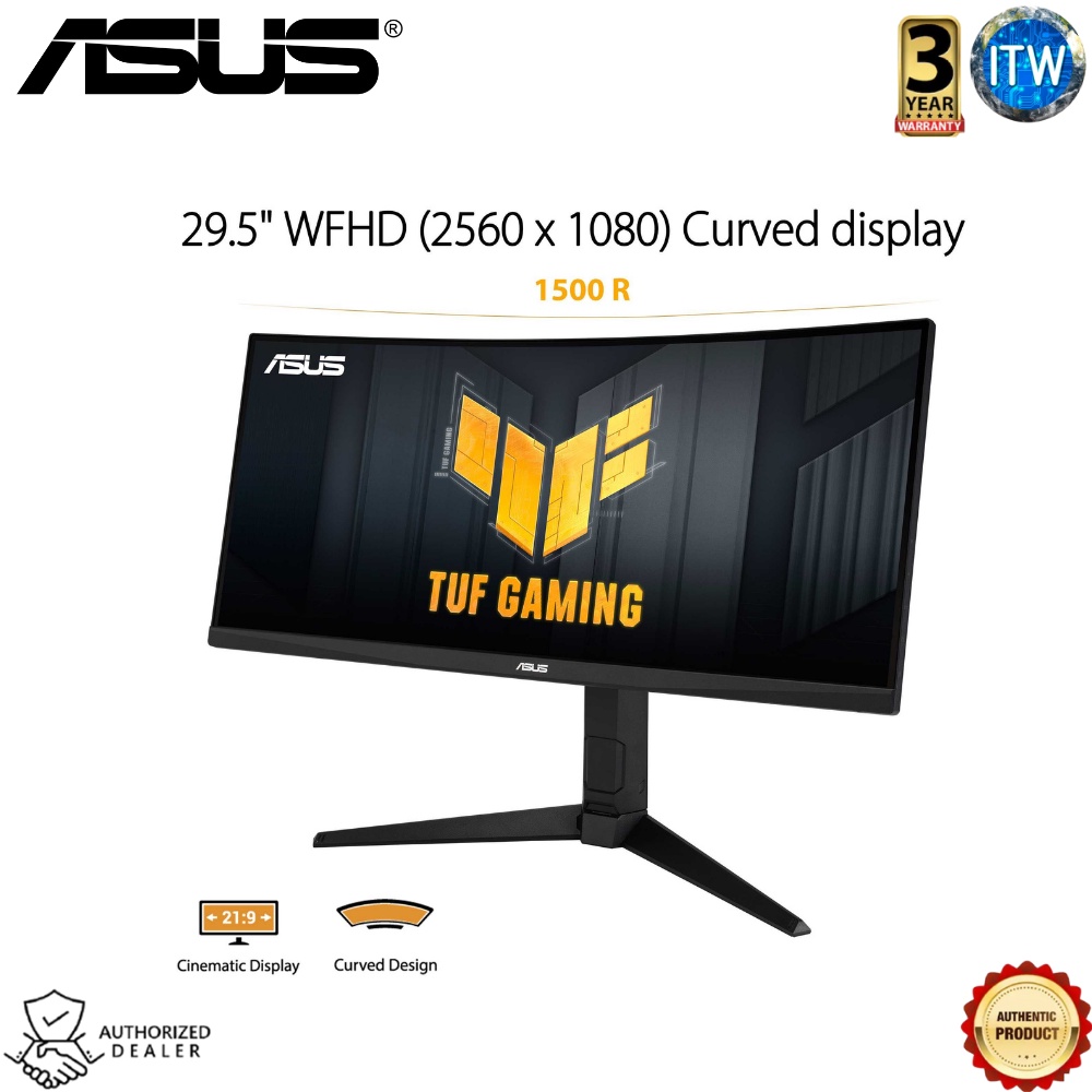 ASUS TUF Gaming VG30VQL1A 29.5&quot; WFHD (2560X1080), 200Hz, VA, 1ms MPRT, 1500R Curved Monitor