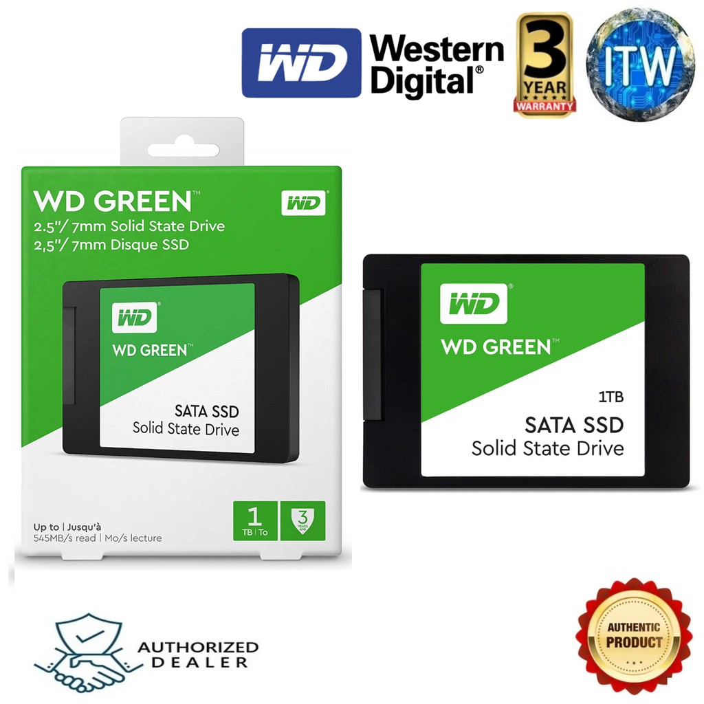 Western Digital WD Green 1TB 2.5&quot; SATA III SSD/Solid State Drive (WDS100T3G0A)