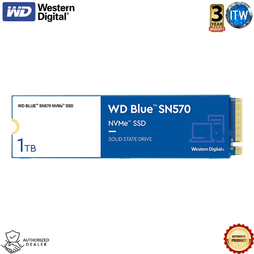 Western Digital Blue SN570 1TB M.2 2280 NVMe Internal SSD (WDS100T3B0C)