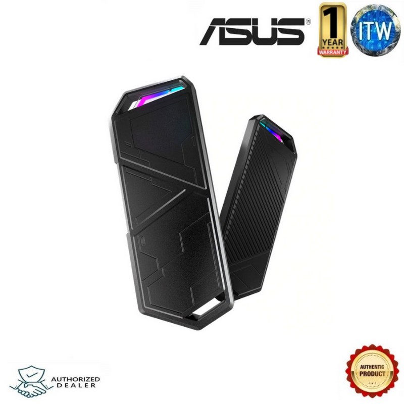 ASUS ROG Strix Arion Lite M.2 NVMe SSD Enclosure—USB3.2 GEN2 Type-C (10 Gbps), USB-C to C Cable, Screwdriver-Free, Thermal Pads Included, Fits PCIe 2280/2260/2242/2230 M key/B+M Key