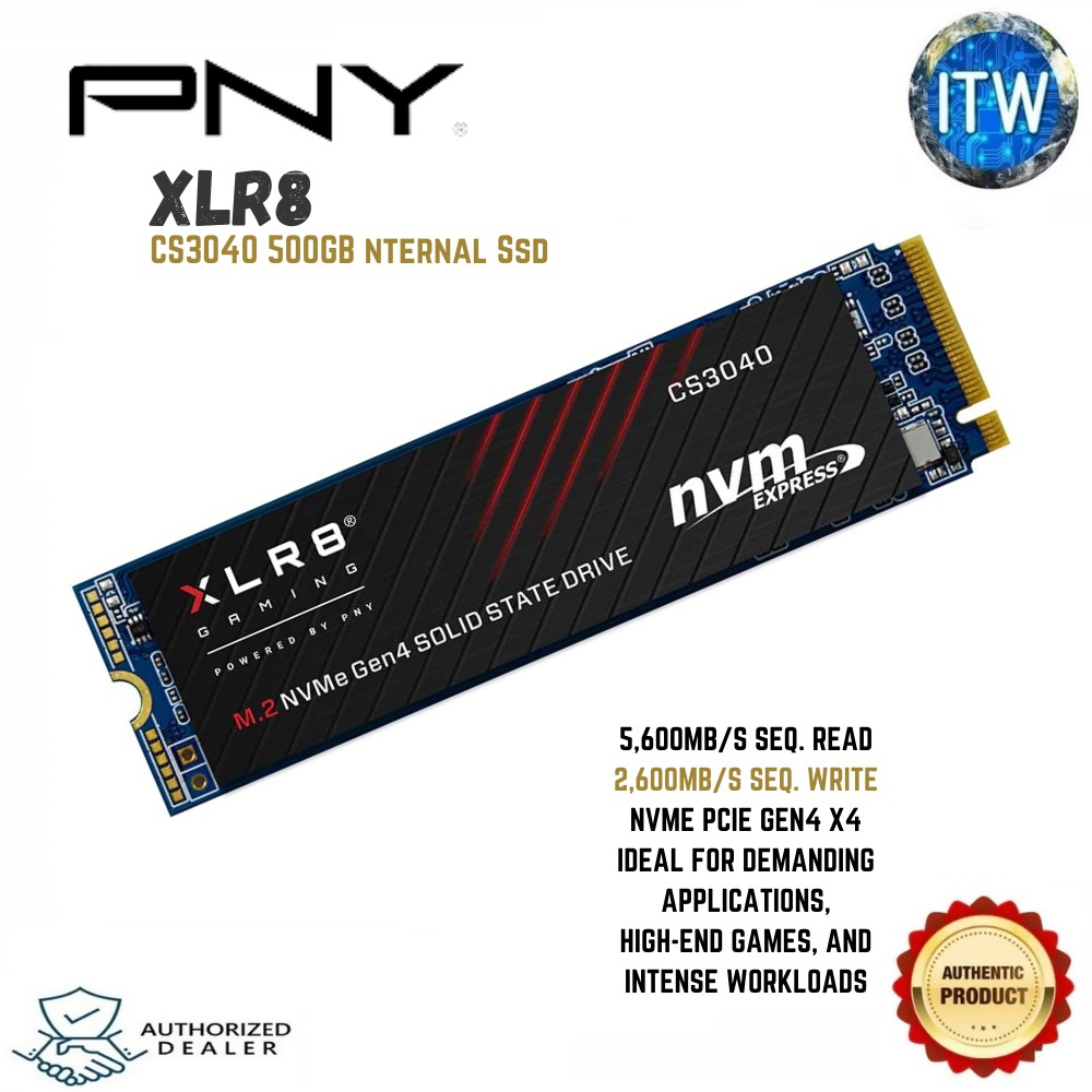 PNY CS3040 XLR8 GAMING 500GB Nvme PCie Gen4 x4 SSD (CS3040)