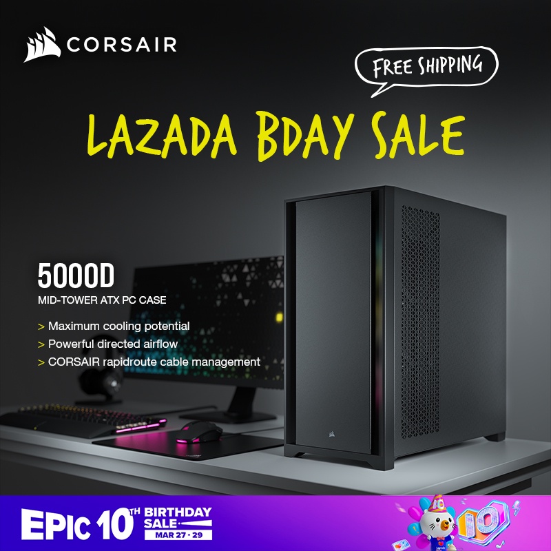CORSAIR 5000D TEMPERED GLASS MID TOWER ATX PC CASE
