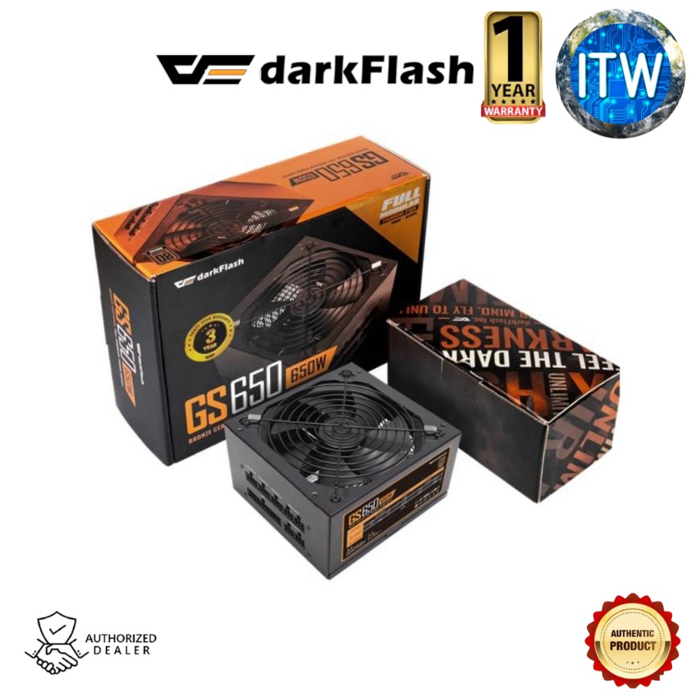 DARKFLASH GS650 650W FULL MODULAR POWER SUPPLY UNIT [80 PLUS BRONZE CERTIFIED]