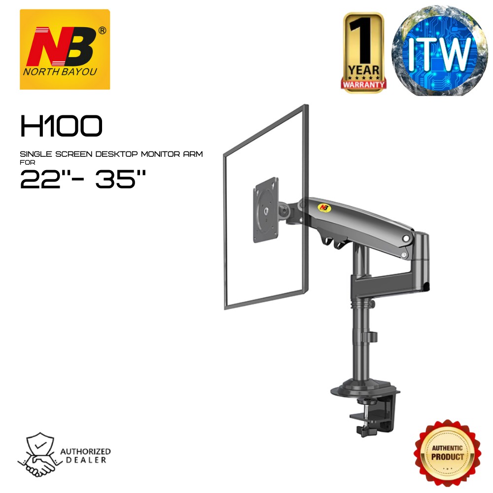 NEW SERIES NB H100 DESKTOP MONITOR ARM 22&quot; - 35&quot; UP TO 12KG